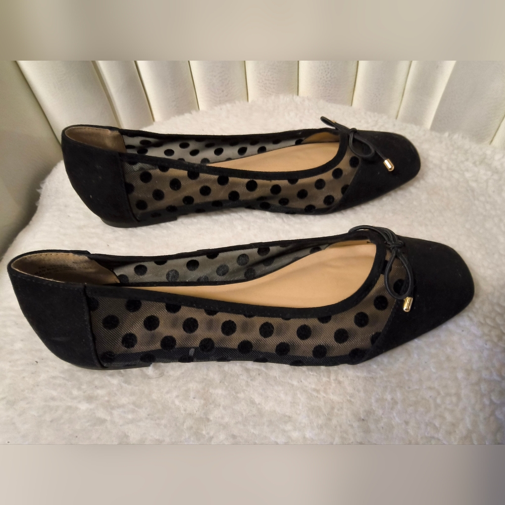 C Comfort Blk Polka Dot Women's Shoes Size 8 - Picture 3 of 7
